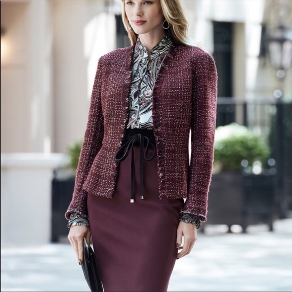 White House Black Market Jackets & Blazers - HP White House Black Market Tweed Peplum Blazer